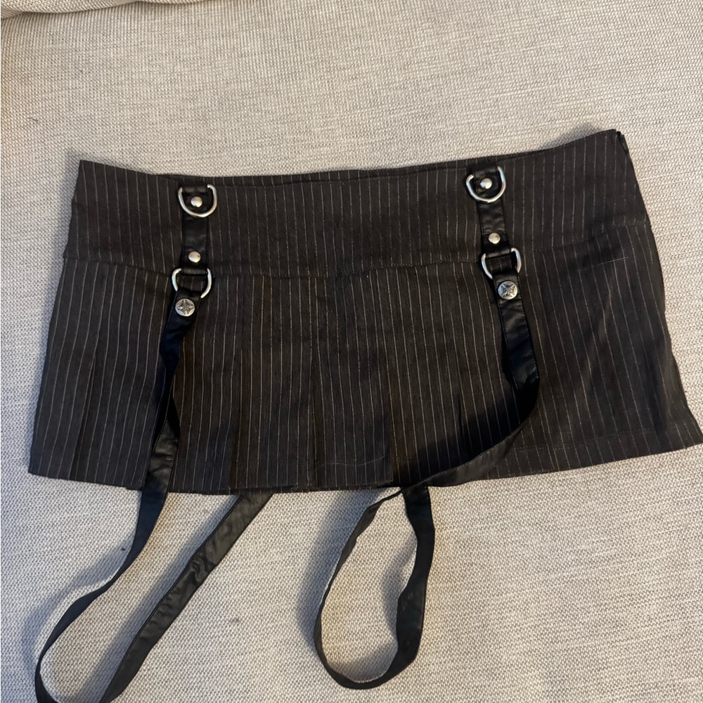 Lip Service Dark Grey Pinstripe pleated skirt 11